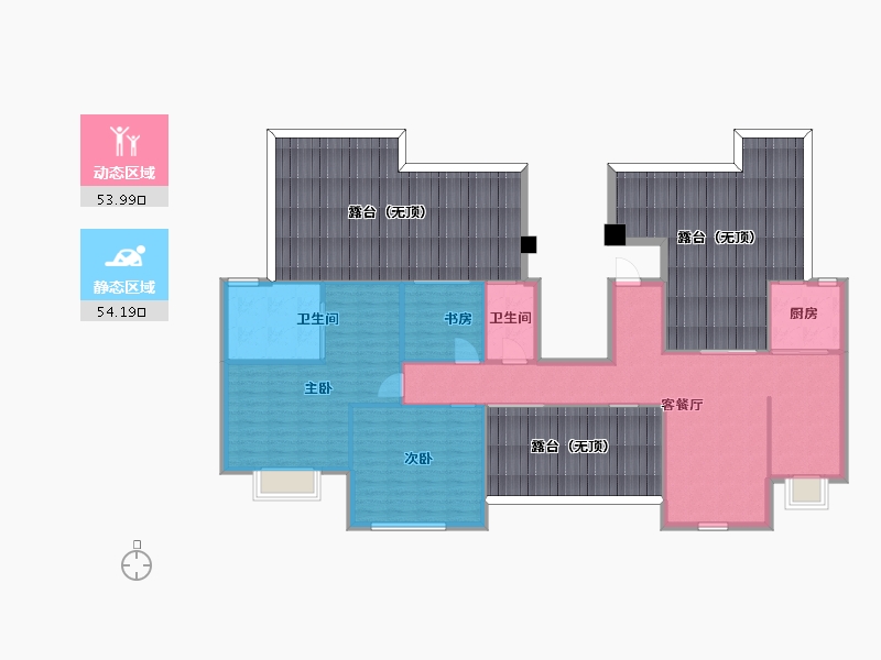 江苏省-南京市-印悦府印悦府14幢C1户型125m²-175.18-户型库-动静分区