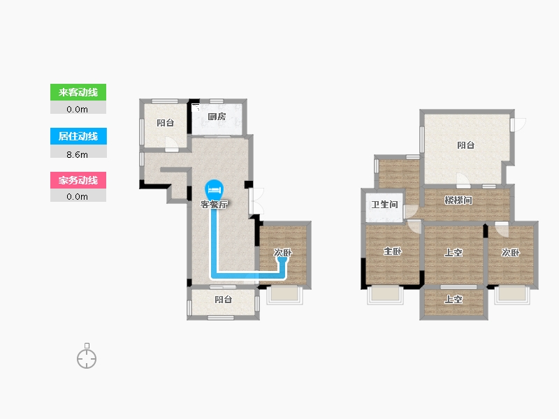 江苏省-南京市-大华锦绣时代E—8Y户型143m²-131.75-户型库-动静线