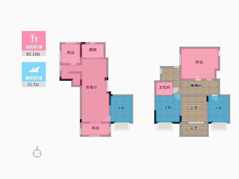 江苏省-南京市-大华锦绣时代E—8Y户型143m²-131.75-户型库-动静分区