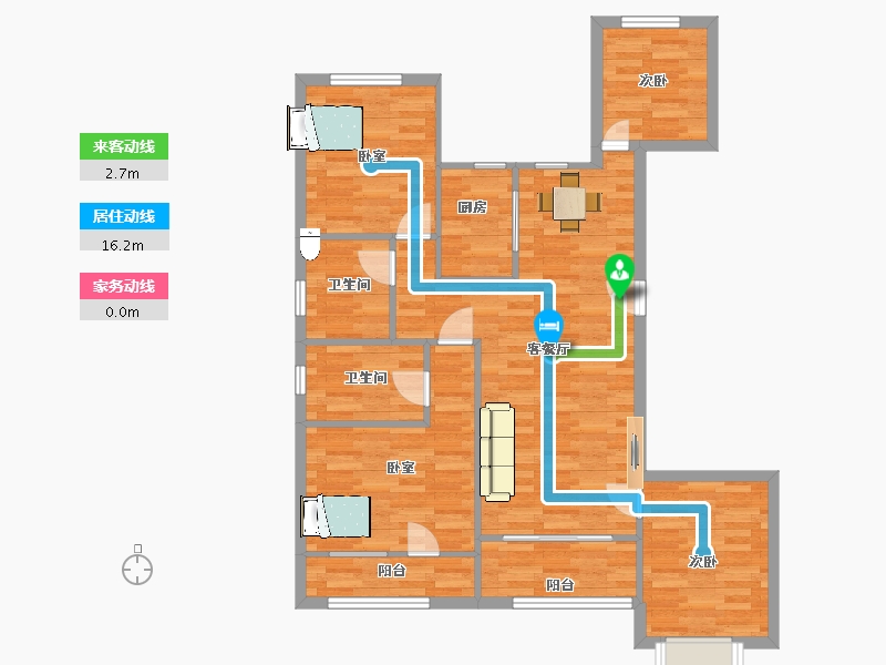 江苏省-南京市-中海棠城公馆6幢,8幢,10幢C1户型114m²-91.20-户型库-动静线