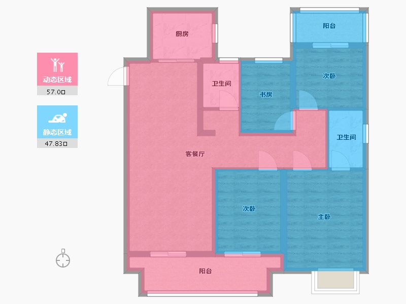 江苏省-苏州市-云熙阁1B1栋户型116m²-93.00-户型库-动静分区