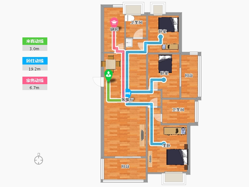 江苏省-南京市-喜之郎丽湖湾112m²-89.59-户型库-动静线