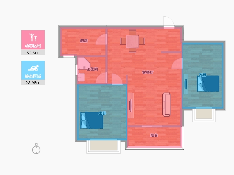 江苏省-南京市-万景佳苑B92m²-74.54-户型库-动静分区