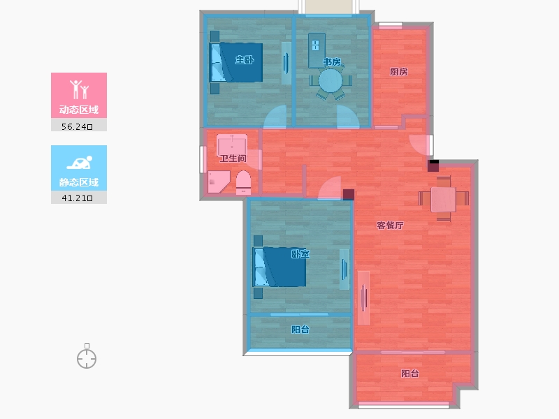 江苏省-南京市-万景佳苑E105m²-88.76-户型库-动静分区