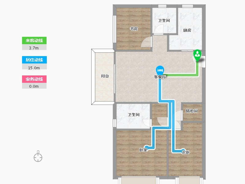 江苏省-南京市-高淳雅居乐花园27幢,28幢105m²-83.99-户型库-动静线