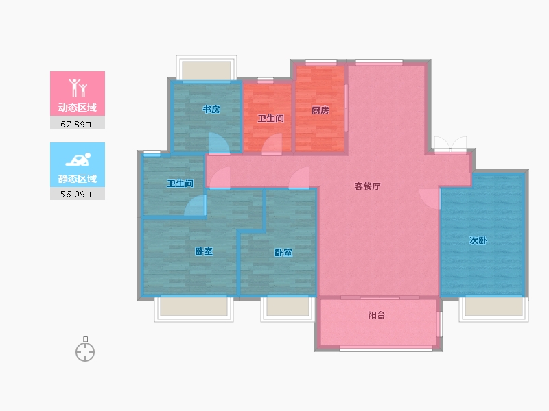 江苏省-南京市-南京高淳宝龙广场142m²-114.00-户型库-动静分区