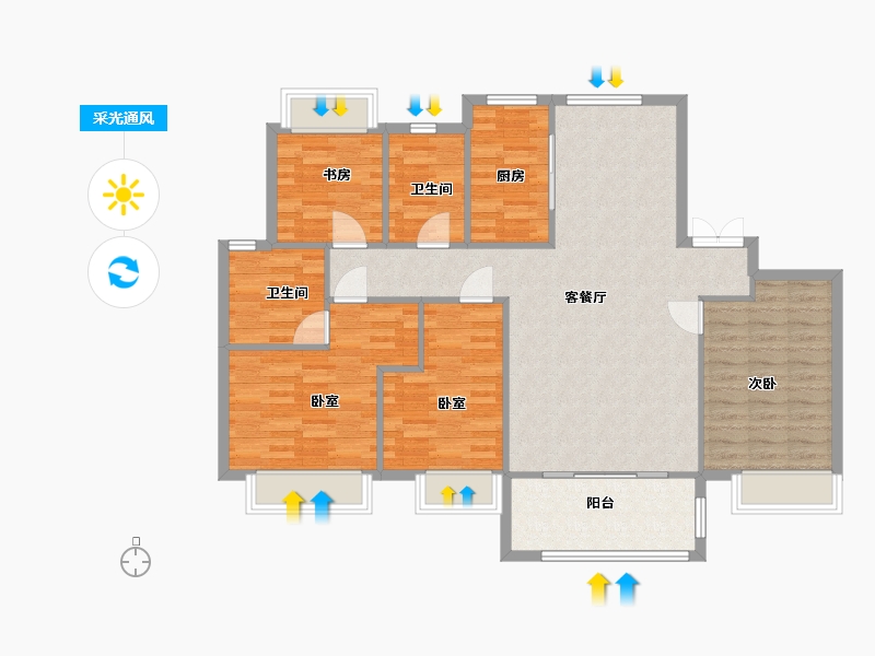 江苏省-南京市-南京高淳宝龙广场142m²-114.00-户型库-采光通风