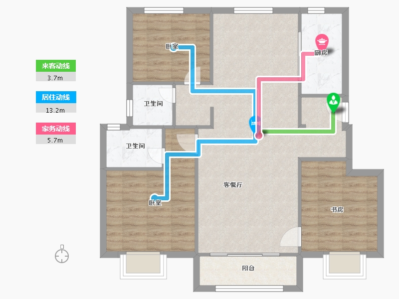 江苏省-南京市-高淳孔雀城湖畔澜庭1幢,18幢,16幢113㎡-90.40-户型库-动静线