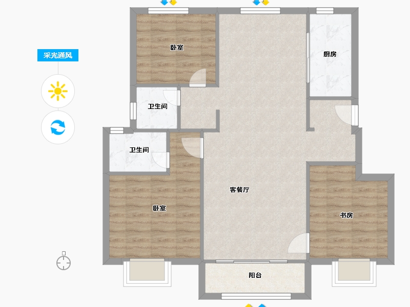 江苏省-南京市-高淳孔雀城湖畔澜庭1幢,18幢,16幢113㎡-90.40-户型库-采光通风