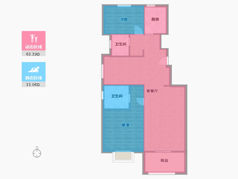 江苏省-南京市-三巽和悦澜庭110㎡-88.00-户型库-动静分区