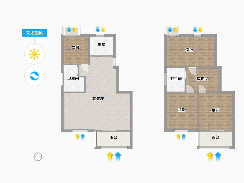 江苏省-南京市-东骏名府10幢151m²-121.00-户型库-采光通风