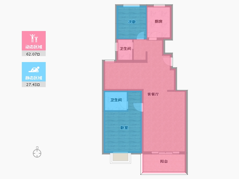 江苏省-南京市-三巽和悦澜庭100㎡-80.00-户型库-动静分区