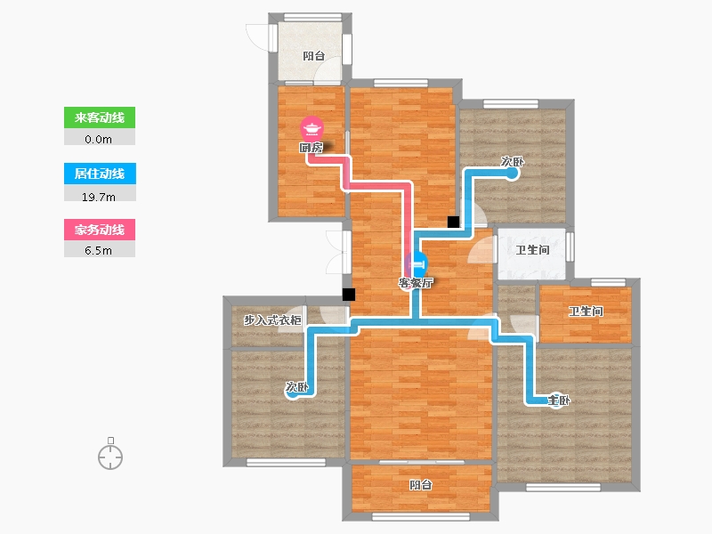 江苏省-南京市-海尔产城创双湖壹号公馆洋房G4户130m²-104.00-户型库-动静线