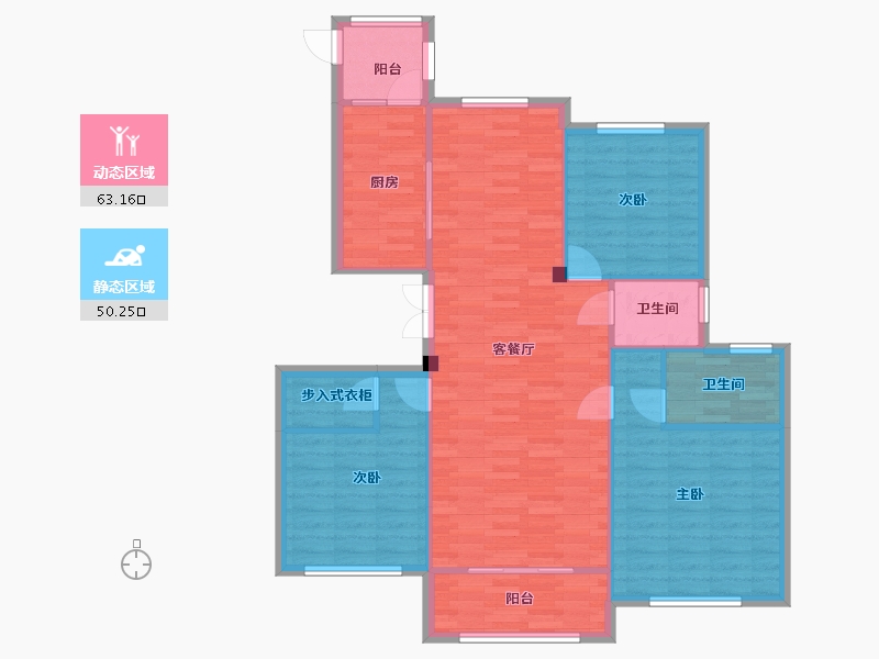 江苏省-南京市-海尔产城创双湖壹号公馆洋房G4户130m²-104.00-户型库-动静分区