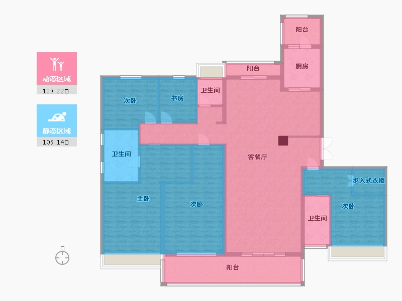 江苏省-苏州市-春江名筑7号楼,13号楼260m²-208.12-户型库-动静分区