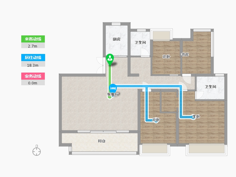 江苏省-苏州市-瑧湾雅筑2幢,3幢,5幢,7幢146m²-117.40-户型库-动静线