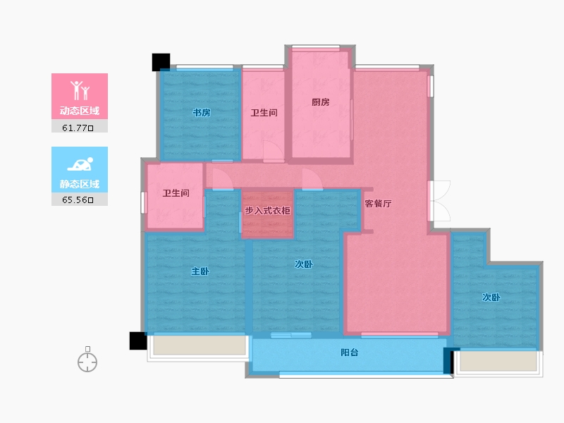 江苏省-苏州市-明月兰庭16栋143m²-113.34-户型库-动静分区