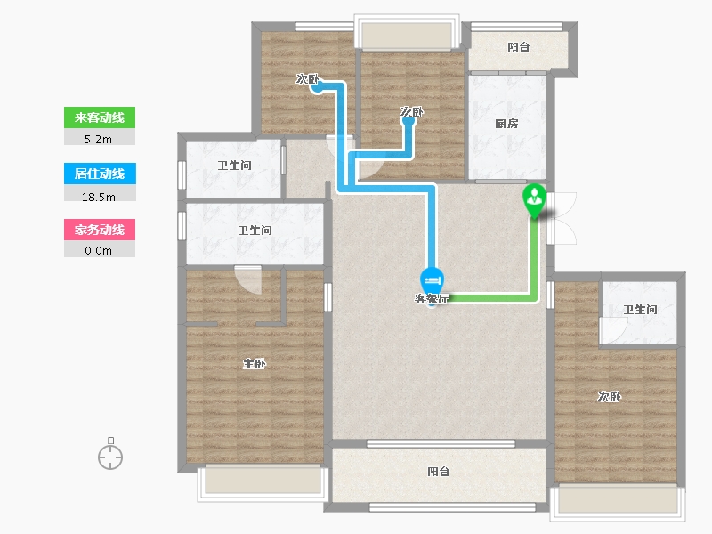 江苏省-苏州市-明月兰庭1,2,3,5栋178m²-142.53-户型库-动静线