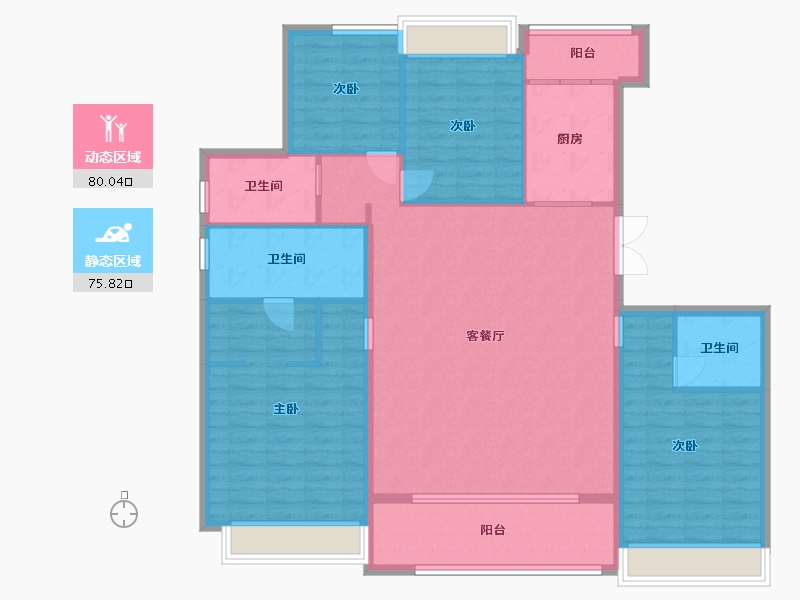 江苏省-苏州市-明月兰庭1,2,3,5栋178m²-142.53-户型库-动静分区