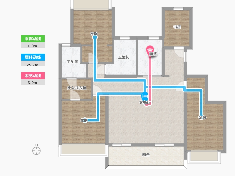 江苏省-苏州市-张家港建发泱誉E户型141m²-113.00-户型库-动静线