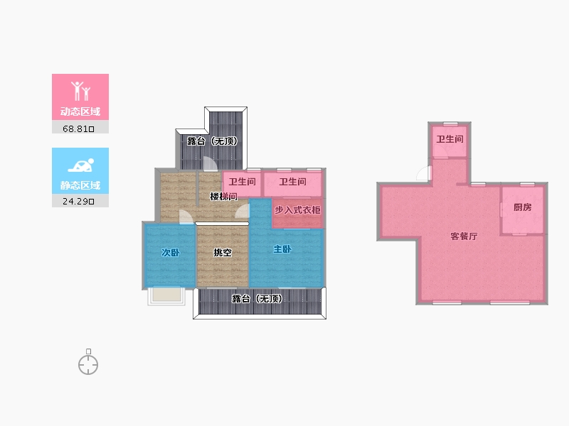 江苏省-苏州市-湖悦天境上叠19号楼,25号楼,31号楼143㎡-122.41-户型库-动静分区