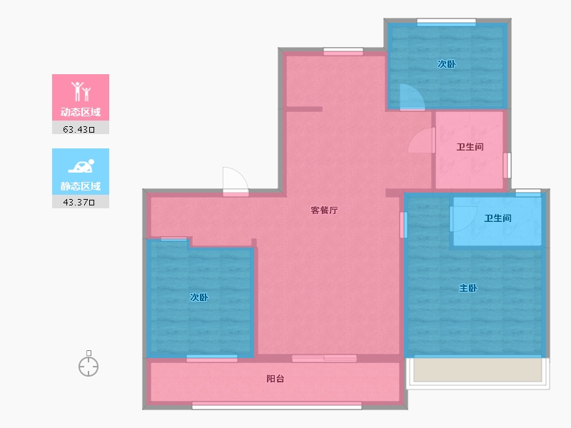 江苏省-苏州市-美的澜悦雅筑B1120m²-95.71-户型库-动静分区