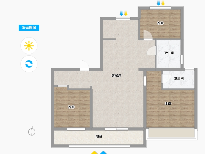 江苏省-苏州市-美的澜悦雅筑B1120m²-95.71-户型库-采光通风