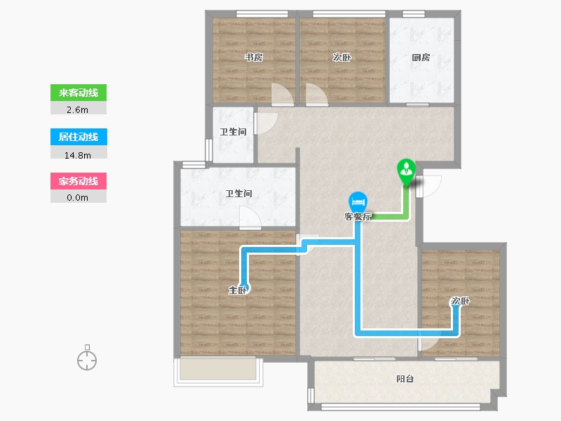 江苏省-苏州市-璞悦雅筑3,2栋146㎡-116.00-户型库-动静线