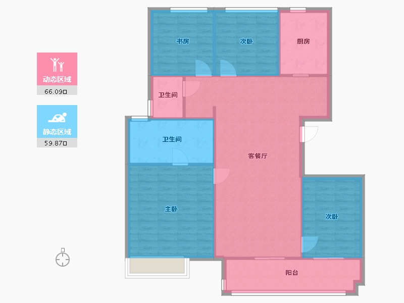 江苏省-苏州市-璞悦雅筑3,2栋146㎡-116.00-户型库-动静分区