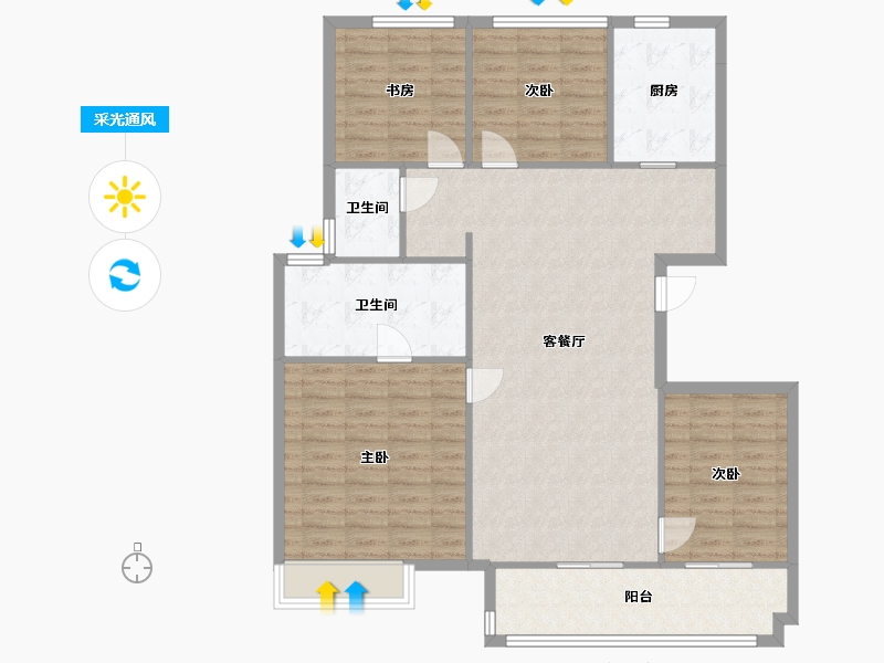 江苏省-苏州市-璞悦雅筑3,2栋146㎡-116.00-户型库-采光通风