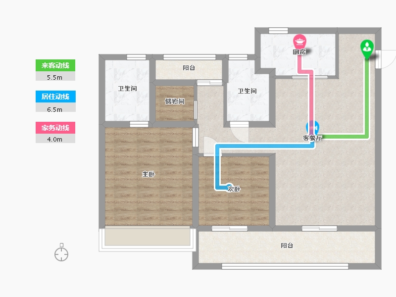 江苏省-苏州市-和风名筑雅韵9,8栋110㎡-90.46-户型库-动静线