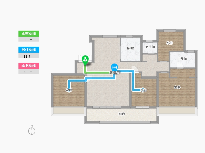 江苏省-苏州市-金融街金悦融庭142㎡-114.35-户型库-动静线