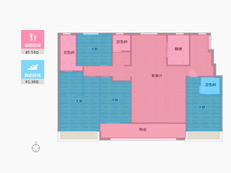 江苏省-苏州市-招商琴鸣雅院170㎡-135.85-户型库-动静分区