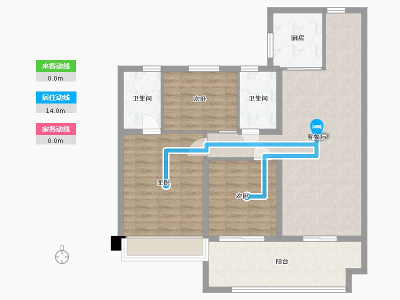 江苏省-苏州市-湖湾天境115m²-92.01-户型库-动静线