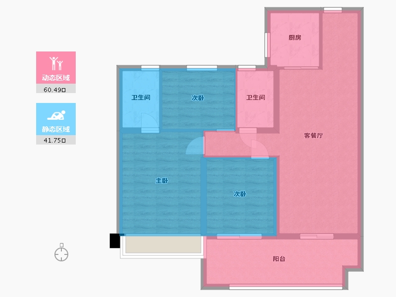 江苏省-苏州市-湖湾天境115m²-92.01-户型库-动静分区