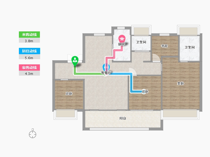 江苏省-苏州市-湖湾天境140m²-111.93-户型库-动静线