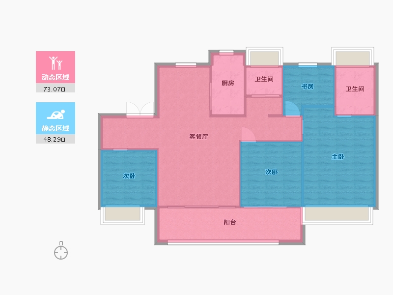 江苏省-苏州市-湖湾天境140m²-111.93-户型库-动静分区