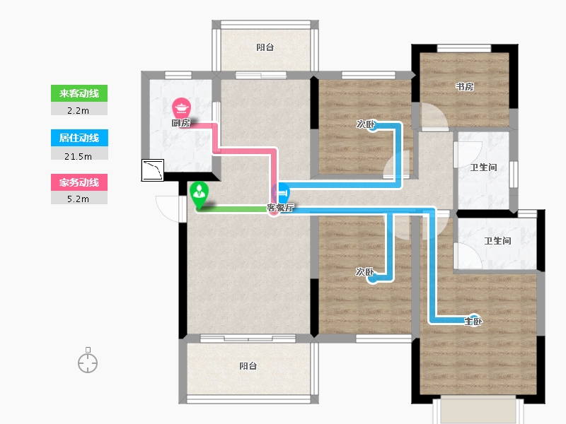 湖南省-长沙市-保利时光印象-91.31-户型库-动静线