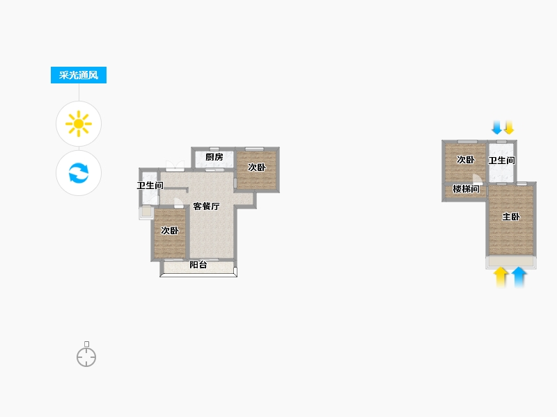 江苏省-苏州市-恒顺锦润华庭17,16,14栋125㎡-100.00-户型库-采光通风