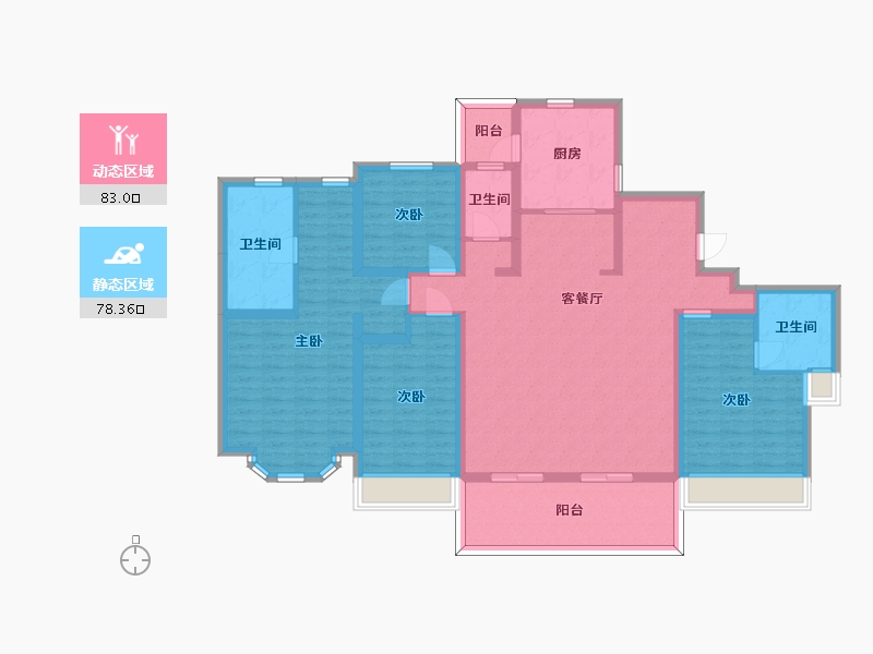 江苏省-苏州市-恒顺锦润华庭13栋180㎡-144.15-户型库-动静分区