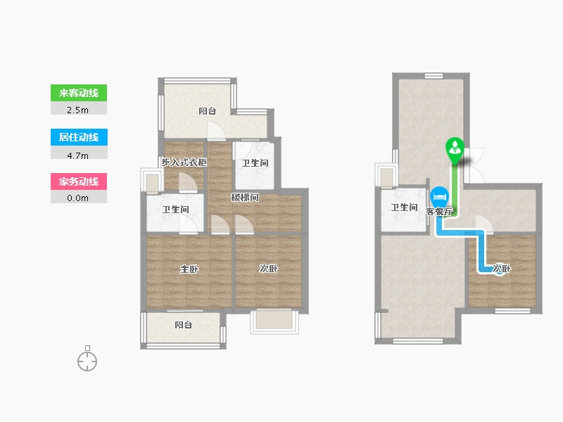 江苏省-苏州市-凤凰印象上叠凤凰印象上叠7,5,2栋121㎡121㎡-97.39-户型库-动静线