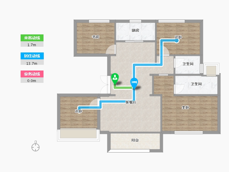 江苏省-苏州市-清源名邸115㎡-92.22-户型库-动静线