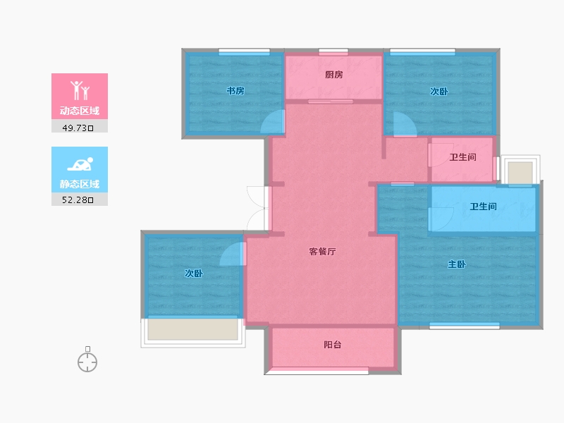 江苏省-苏州市-清源名邸115㎡-92.22-户型库-动静分区