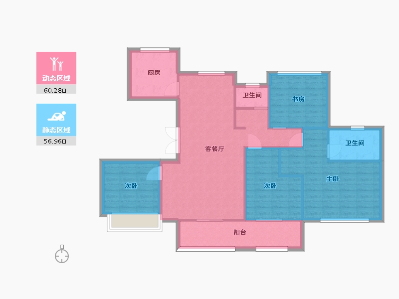 江苏省-苏州市-清源名邸134㎡-106.50-户型库-动静分区