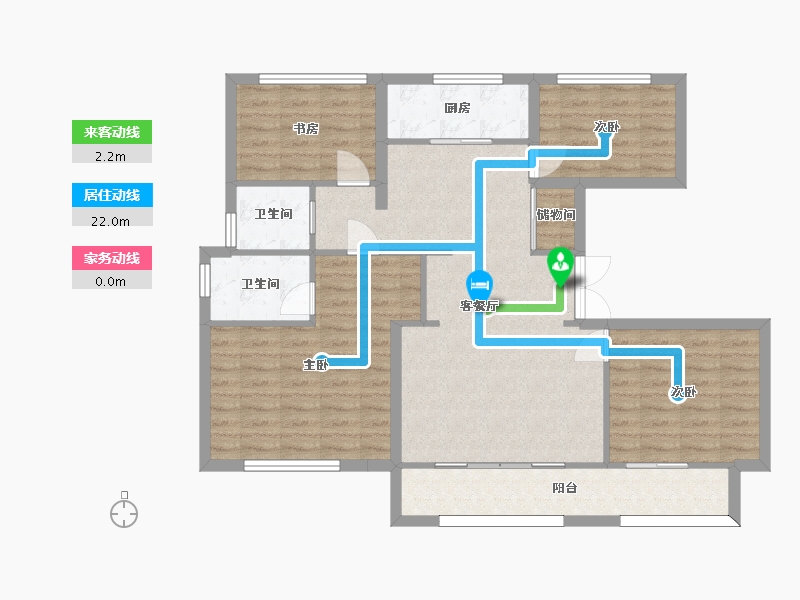 江苏省-苏州市-清源名邸126㎡-101.18-户型库-动静线