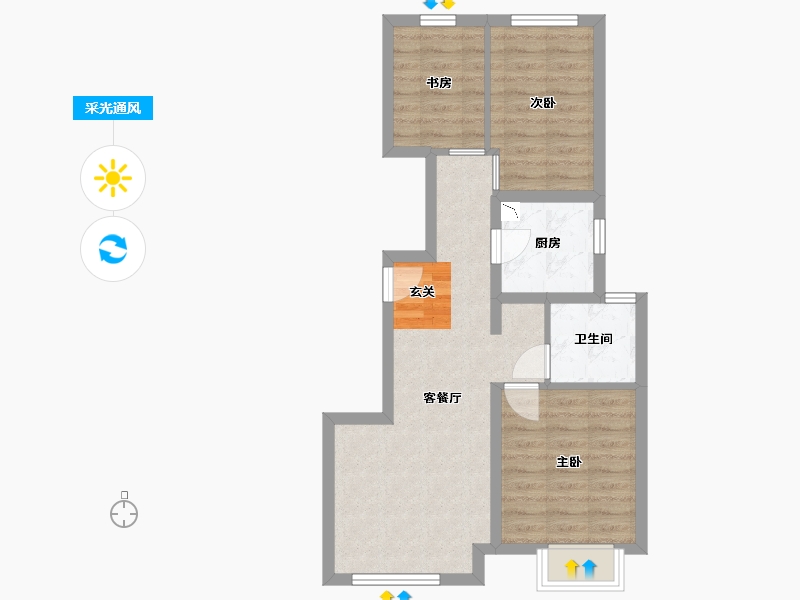 北京-北京市-建邦・顺颐府-58.91-户型库-采光通风