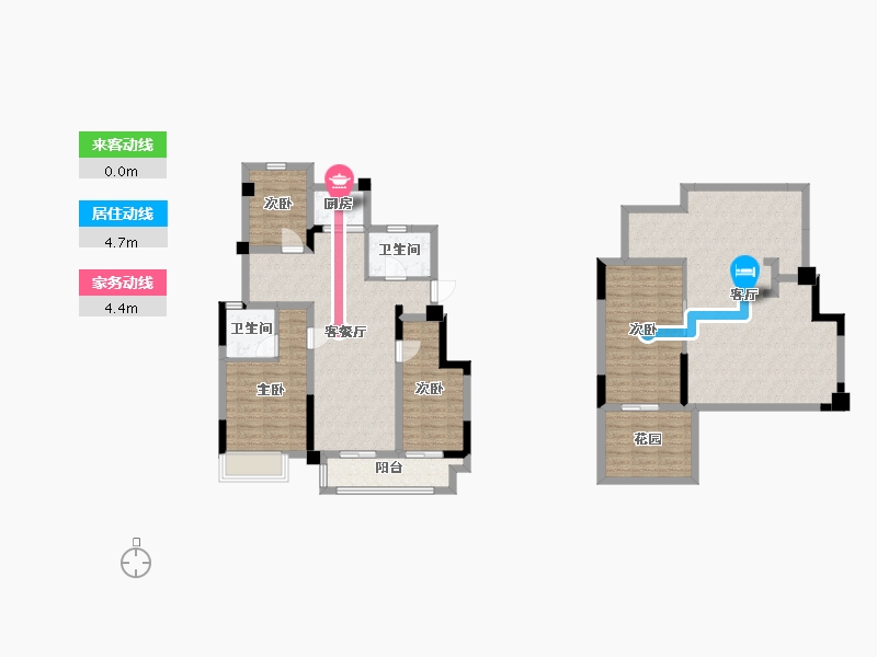 江苏省-苏州市-东原阅境1栋163m²-131.00-户型库-动静线