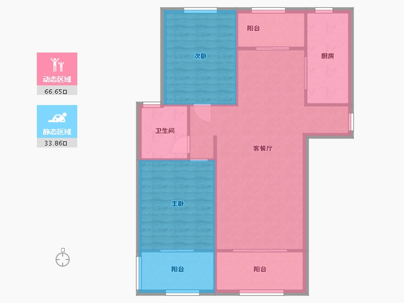 江苏省-苏州市-宏图国际花苑二期3,4栋C1户型115m²-92.31-户型库-动静分区