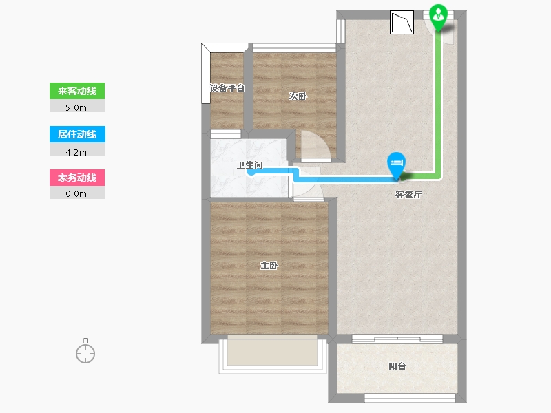 江苏省-苏州市-浦西玫瑰园3栋户型71m²-58.53-户型库-动静线