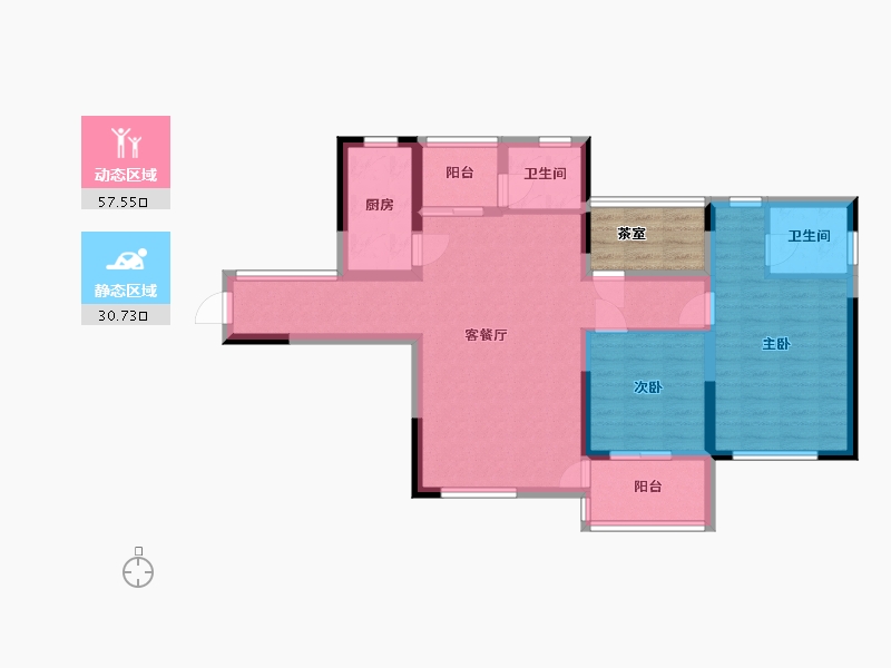 湖南省-长沙市-才子城建面110㎡-82.85-户型库-动静分区